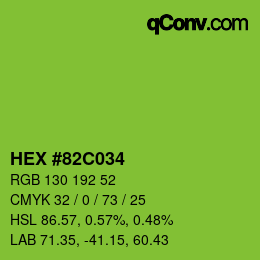 Color code: HEX #82C034 | qconv.com