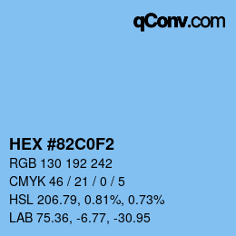 Color code: HEX #82C0F2 | qconv.com