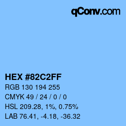 Color code: HEX #82C2FF | qconv.com