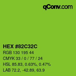 Color code: HEX #82C32C | qconv.com