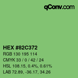 Código de color: HEX #82C372 | qconv.com