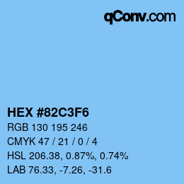 Color code: HEX #82C3F6 | qconv.com