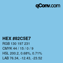 Farbcode: HEX #82C5E7 | qconv.com