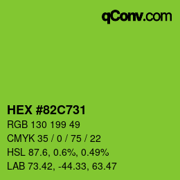 Color code: HEX #82C731 | qconv.com