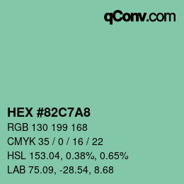 Farbcode: HEX #82C7A8 | qconv.com