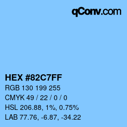 Color code: HEX #82C7FF | qconv.com