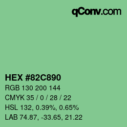 Color code: HEX #82C890 | qconv.com