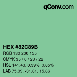 Color code: HEX #82C89B | qconv.com