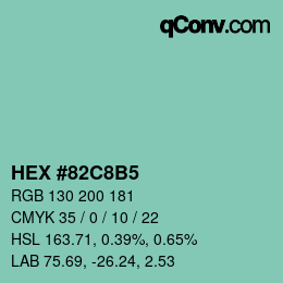 Color code: HEX #82C8B5 | qconv.com