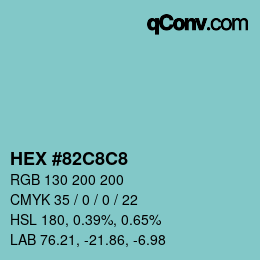 Color code: HEX #82C8C8 | qconv.com