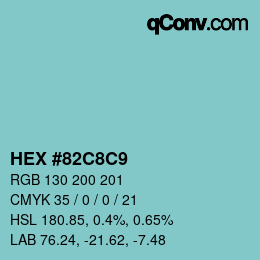 Color code: HEX #82C8C9 | qconv.com