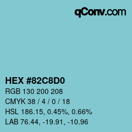 Color code: HEX #82C8D0 | qconv.com