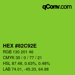 Color code: HEX #82C92E | qconv.com