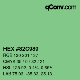 Color code: HEX #82C989 | qconv.com