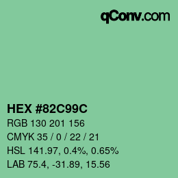 Color code: HEX #82C99C | qconv.com