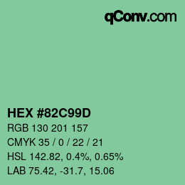 Color code: HEX #82C99D | qconv.com