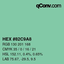 Color code: HEX #82C9A8 | qconv.com