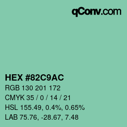 Color code: HEX #82C9AC | qconv.com