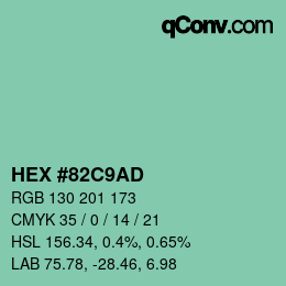 Color code: HEX #82C9AD | qconv.com