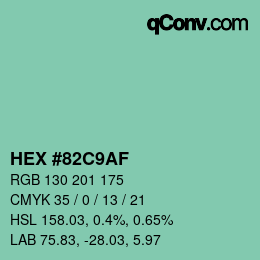 Color code: HEX #82C9AF | qconv.com