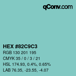 Color code: HEX #82C9C3 | qconv.com