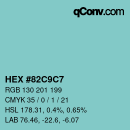 Color code: HEX #82C9C7 | qconv.com