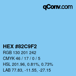 カラーコード: HEX #82C9F2 | qconv.com