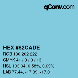 Color code: HEX #82CADE | qconv.com