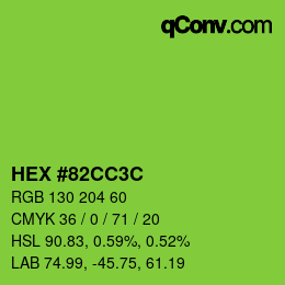 Color code: HEX #82CC3C | qconv.com