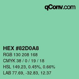 Color code: HEX #82D0A8 | qconv.com