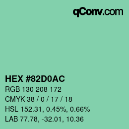 Color code: HEX #82D0AC | qconv.com
