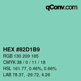 Color code: HEX #82D1B9 | qconv.com