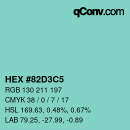 Color code: HEX #82D3C5 | qconv.com