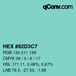 Color code: HEX #82D3C7 | qconv.com