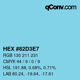 Color code: HEX #82D3E7 | qconv.com