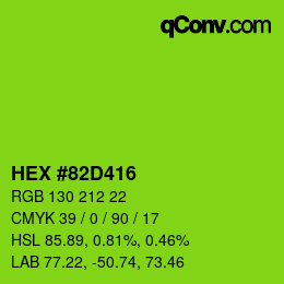 颜色代码: HEX #82D416 | qconv.com