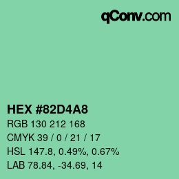 Color code: HEX #82D4A8 | qconv.com