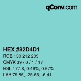 Color code: HEX #82D4D1 | qconv.com