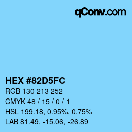 Código de color: HEX #82D5FC | qconv.com