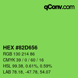 カラーコード: HEX #82D656 | qconv.com