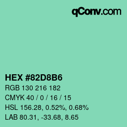 Código de color: HEX #82D8B6 | qconv.com