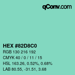 Color code: HEX #82D8C0 | qconv.com