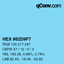 Color code: HEX #82D9F7 | qconv.com