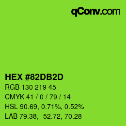 カラーコード: HEX #82DB2D | qconv.com