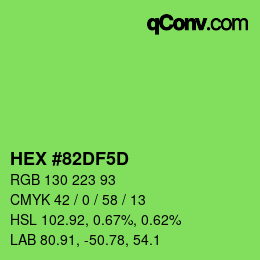 Color code: HEX #82DF5D | qconv.com