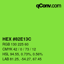 Color code: HEX #82E13C | qconv.com