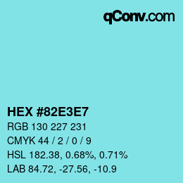 Color code: HEX #82E3E7 | qconv.com
