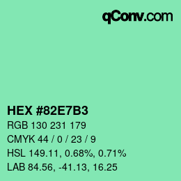 Color code: HEX #82E7B3 | qconv.com