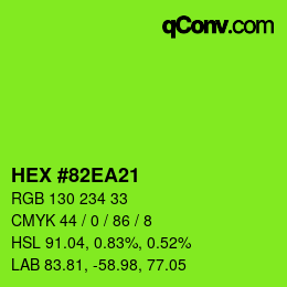 Color code: HEX #82EA21 | qconv.com