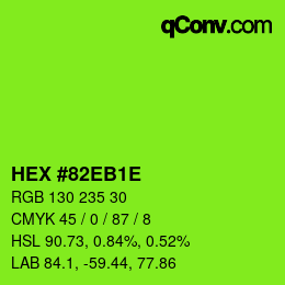 Color code: HEX #82EB1E | qconv.com